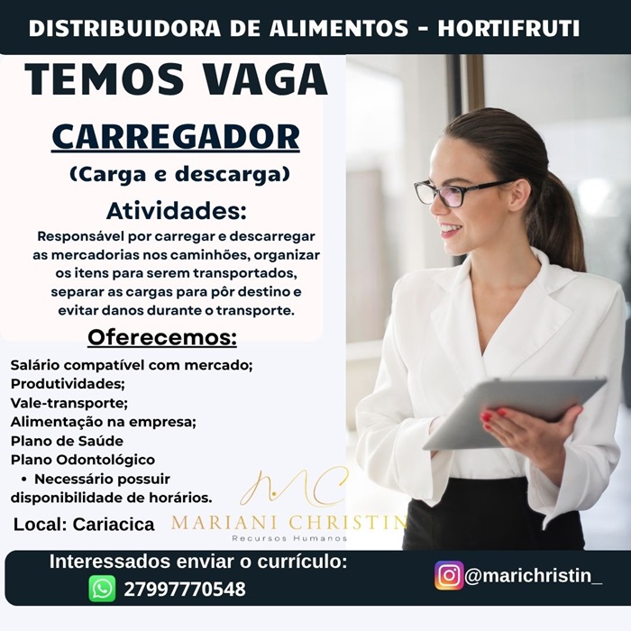 VAGA DE CARREGADOR (Carga e Descarga)