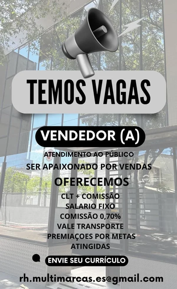 VAGA DE VENDEDOR(A)