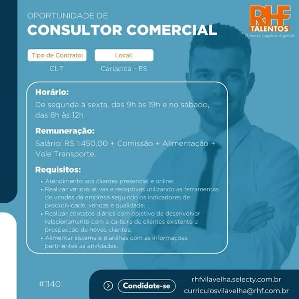 Vaga de Consultor Comercial