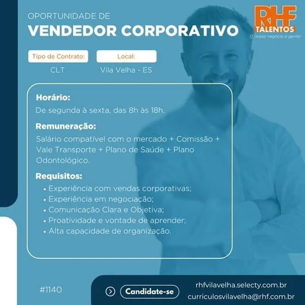 Vaga de Vendedor Corporativo