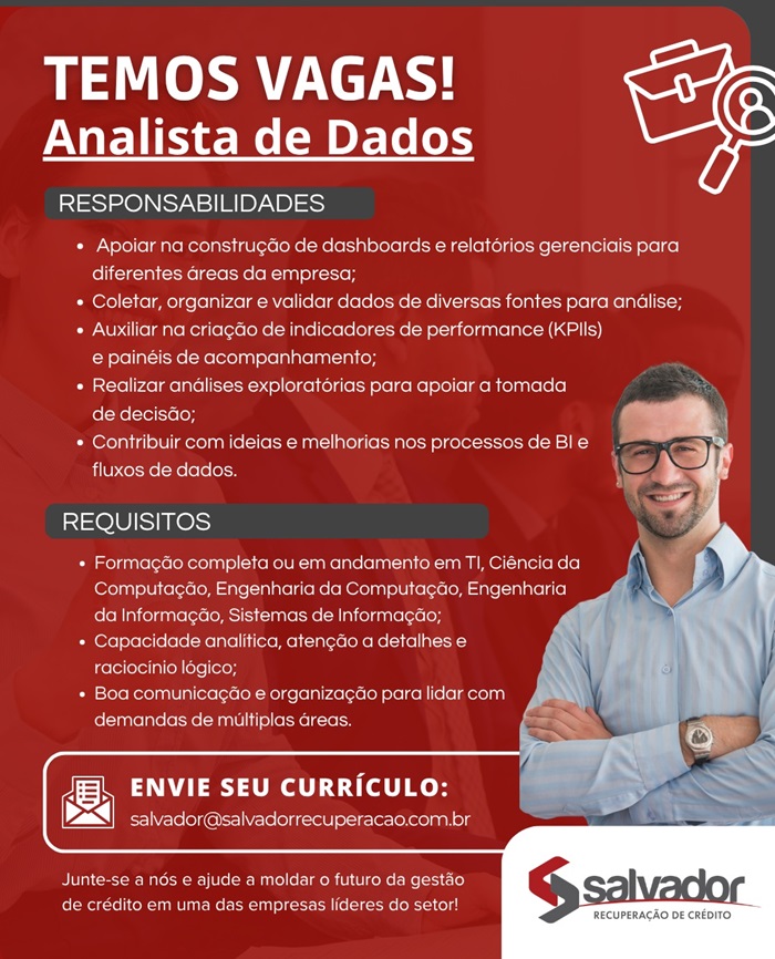 VAGA DE ANALISTA DE DADOS