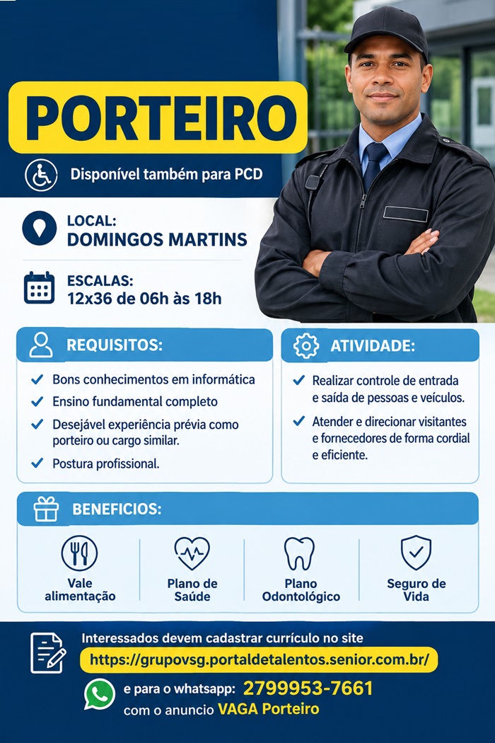 VAGA PARA PORTEIRO