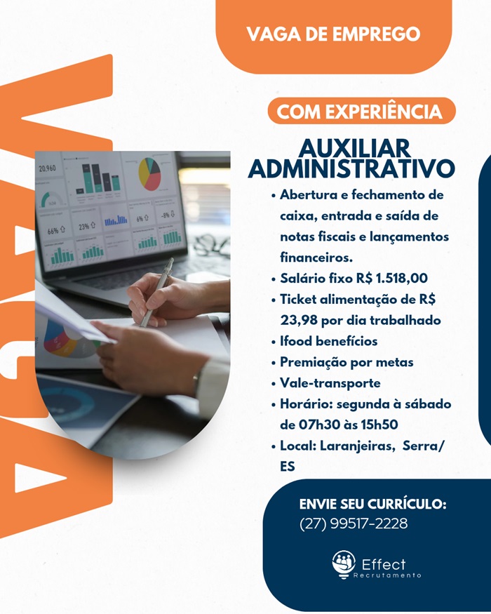 AUXILIAR ADMINISTRATIVO (SEM EXPERIÊNCIA)