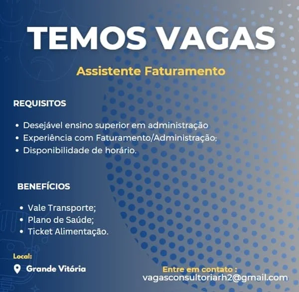 ASSISTENTE DE FATURAMENTO