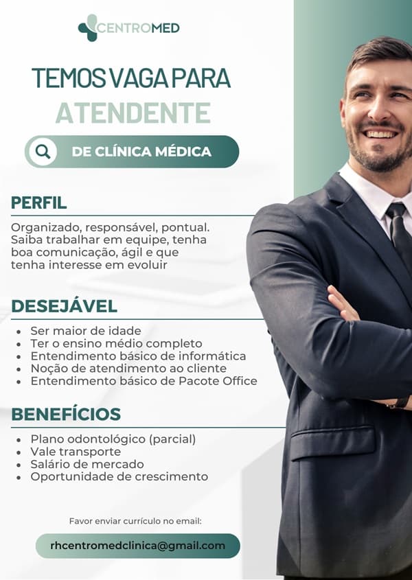 Clinica Centromed contrata Atendente