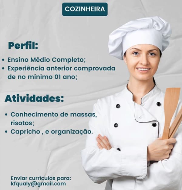 VAGA DE COZINHEIRA