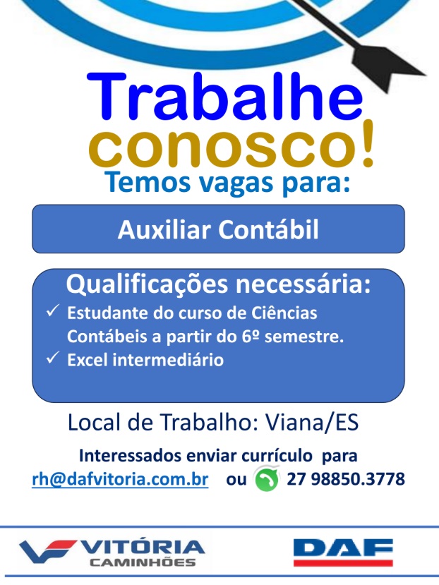 Vitória Caminhões contrata Auxiliar Contábil