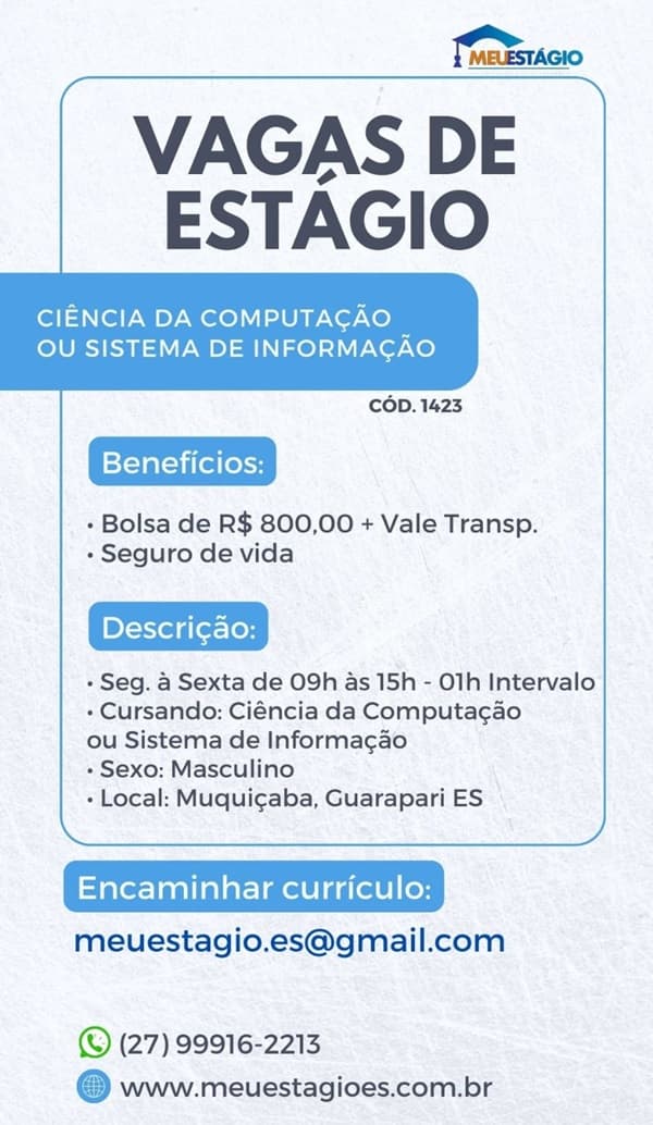 ESTÁGIO SUPERIOR EM CIÊNCIA DA COMPUTAÇÃO