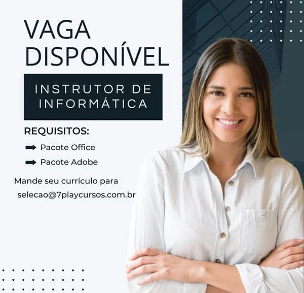 7PlayCursos contrata Instrutor de Informática