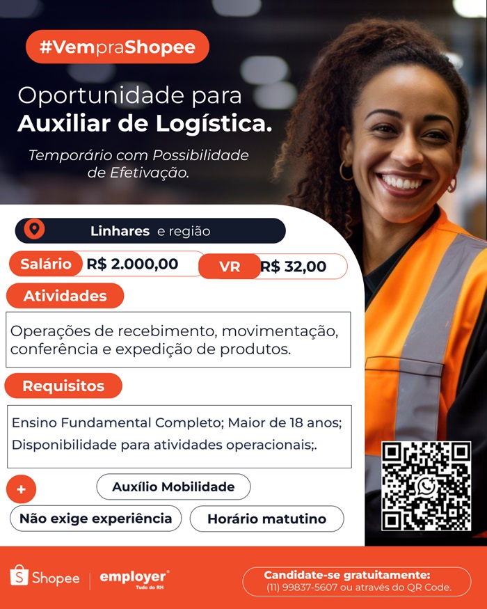 Auxiliar de Logística (Temporário com Possibilidade de Efetivação)