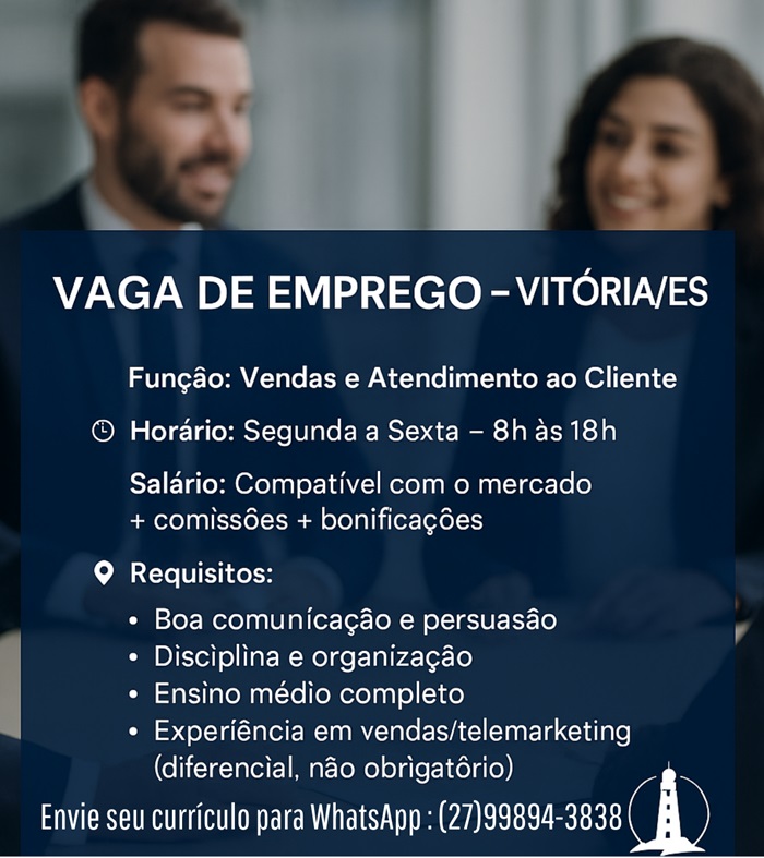 VAGAS PARA VENDAS E ATENDIMENTO AO CLIENTE