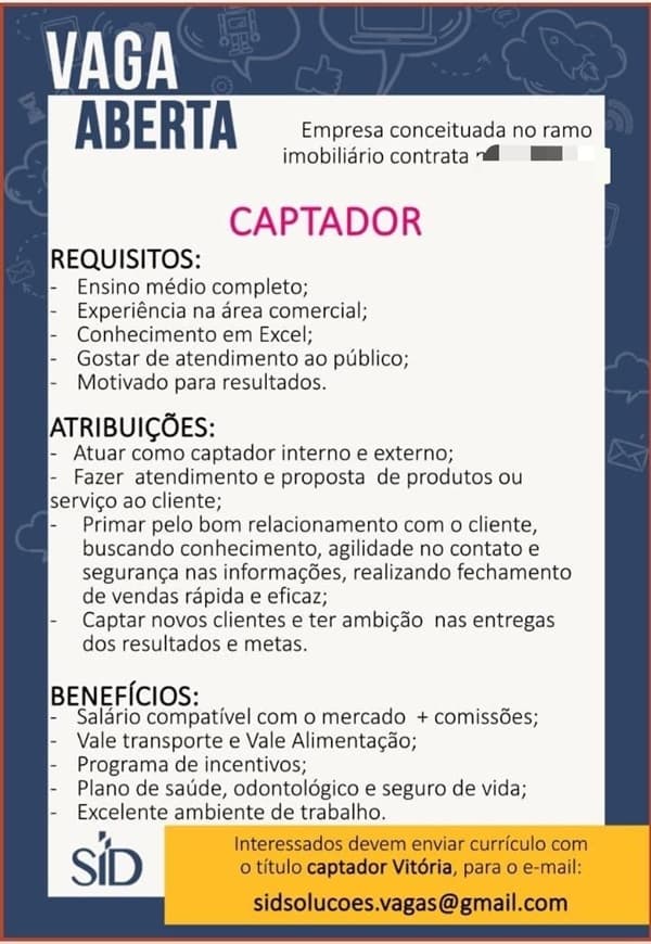 CAPTADOR DE IMÓVEIS