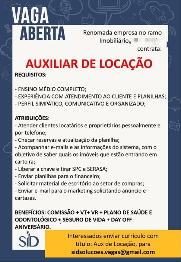 AUXILIAR DE LOCAÇÃO