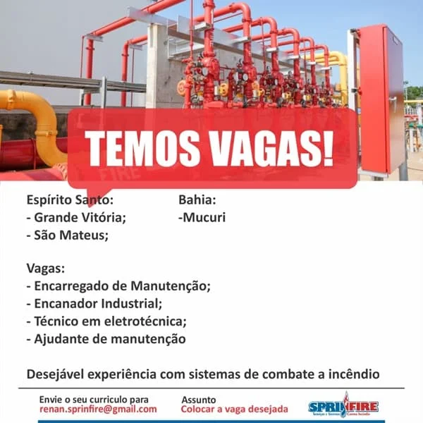 SPRINFIRE ABRE VAGAS DE EMPREGO
