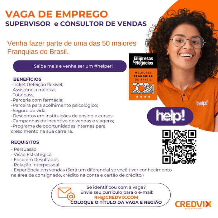 HELP CONTRATA CONSULTOR DE VENDAS
