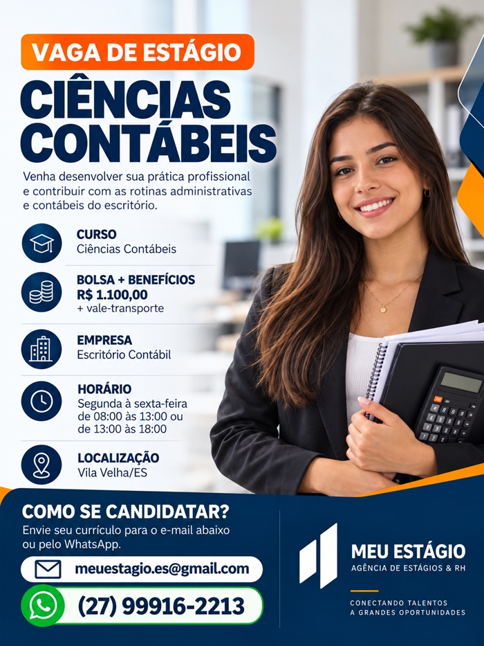 VAGAS DE ESTÁGIO – CIÊNCIAS CONTÁBEIS | ADMINISTRAÇÃO