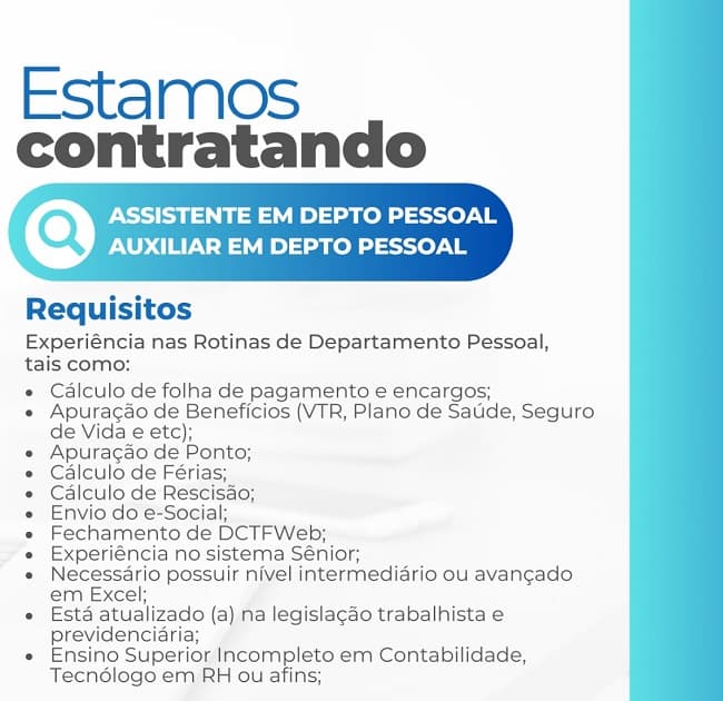 Auxiliar de Depto Pessoal