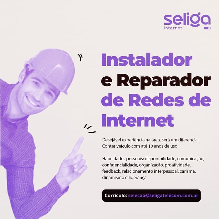 VAGA PARA INSTALADOR E REPARADOR