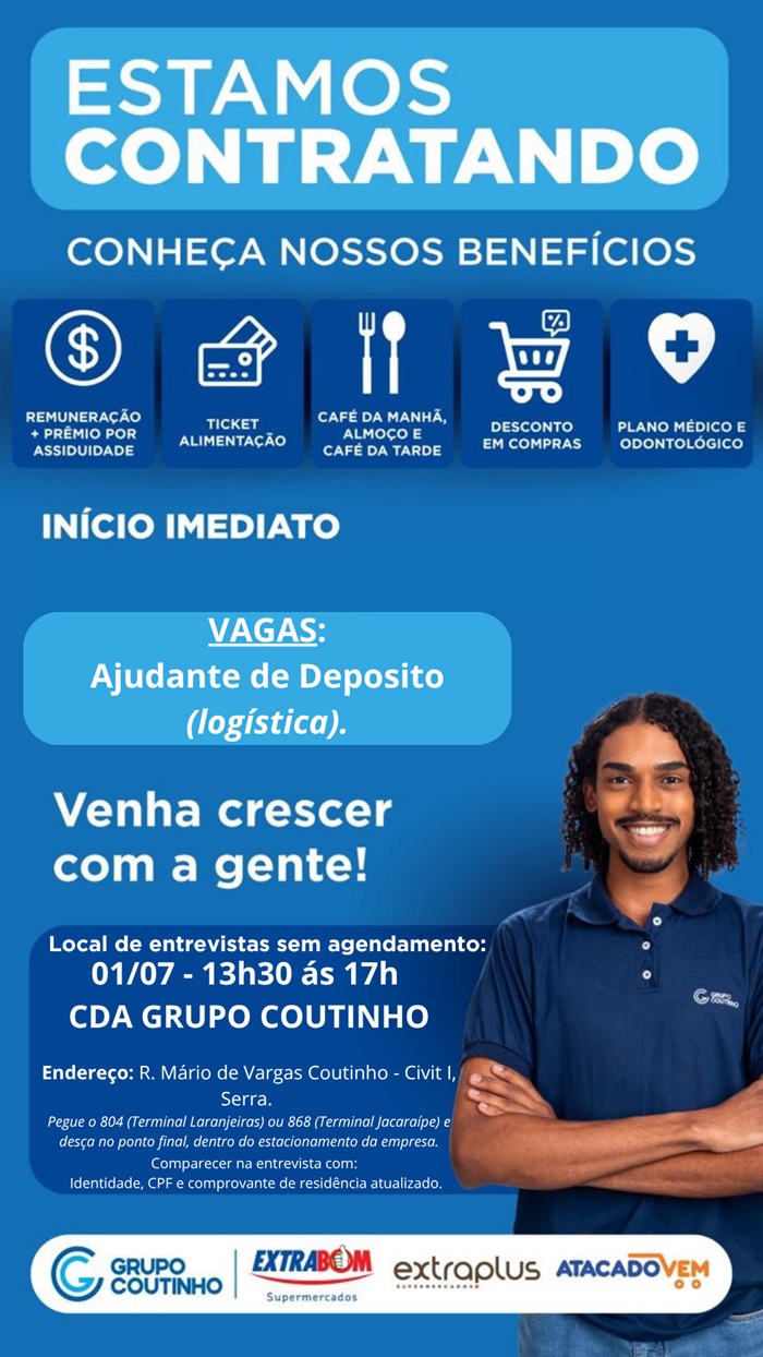 GRUPO COUTINHO REALIZA MUTIRÃO DE ENTREVISTAS SEM AGENDAMENTO