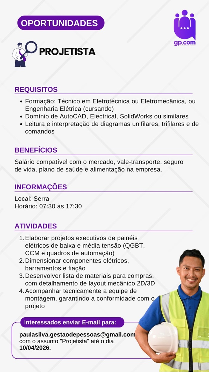 VAGA PARA PROJETISTA