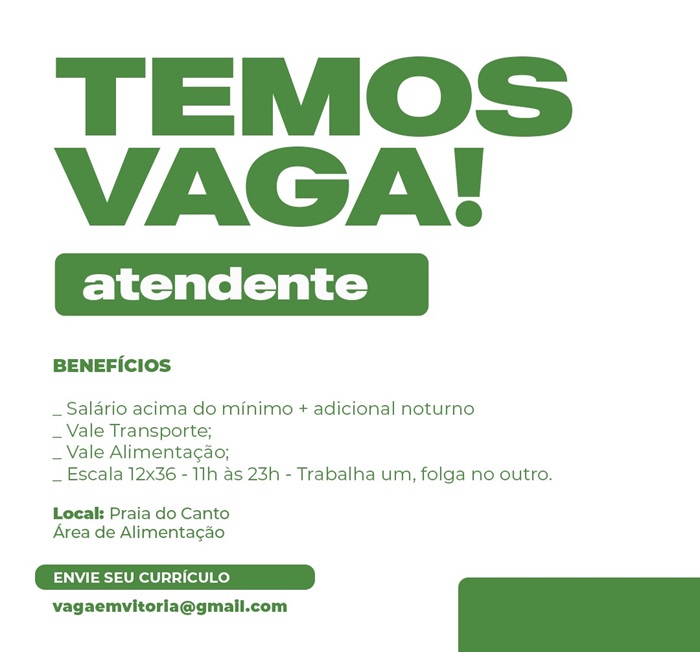 VAGA PARA ATENDENTE