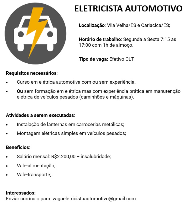 ELETRICISTA AUTOMOTIVO