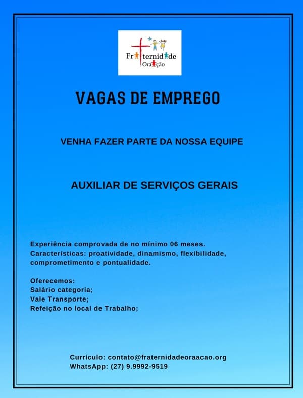 AUXILIAR DE SERVIÇOS GERAIS