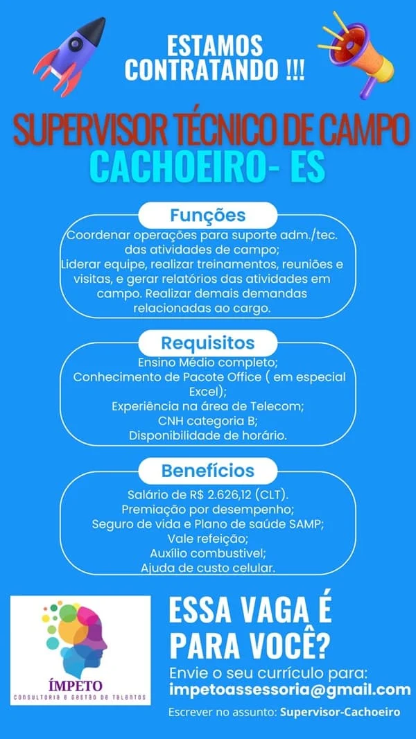 SUPERVISOR TÉCNICO DE CAMPO (CACHOEIRO)