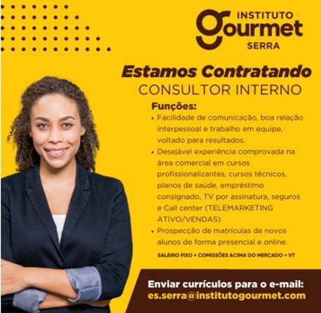 Instituto Gourmet contrata Consultor Interno