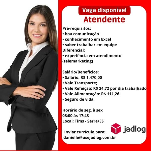 JADLOG CONTRATA ATENDENTE