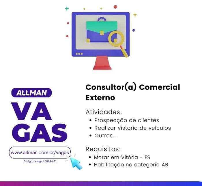 ALLMAN contrata Consultor(a) Comercial Externo