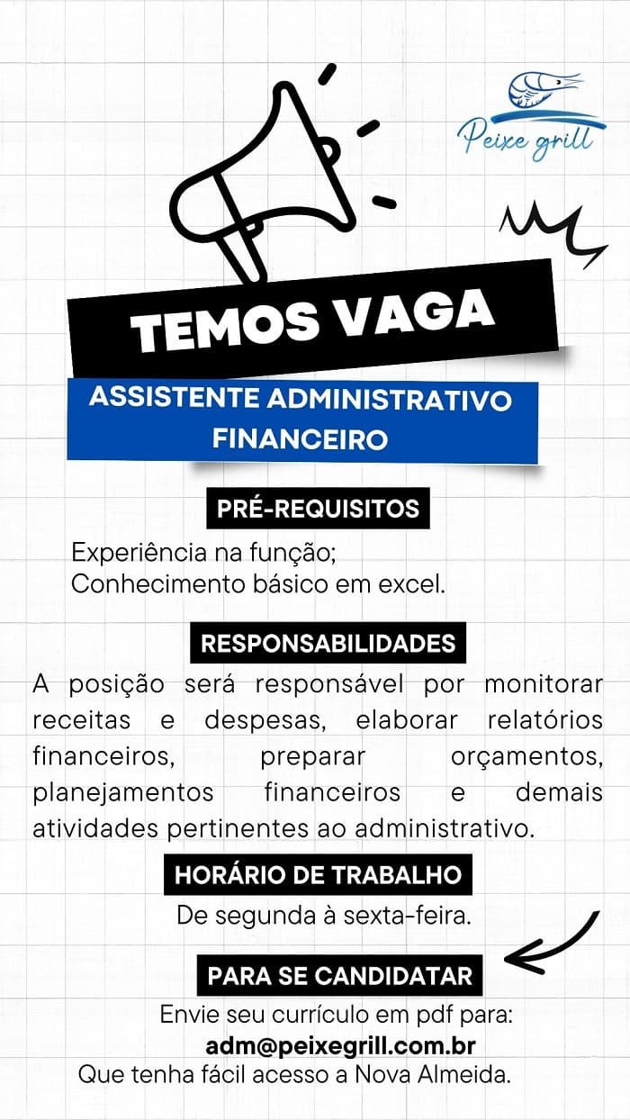 AUXILIAR ADMINISTRATIVO FINANCEIRO