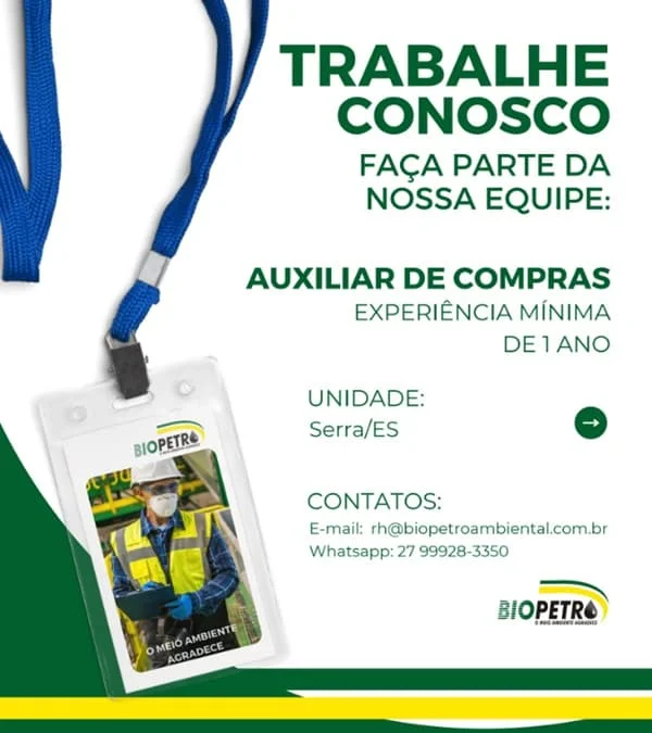 BIOPETRO CONTRATA AUXILIAR DE COMPRAS