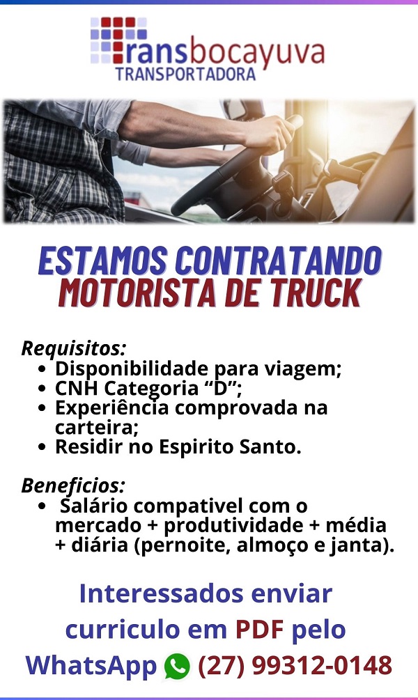 MOTORISTA DE TRUCK