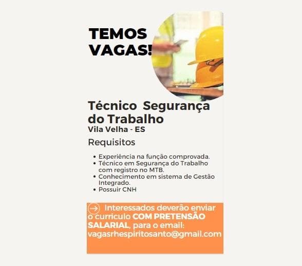 TÉCNICO DE SEGURANÇA DO TRABALHO