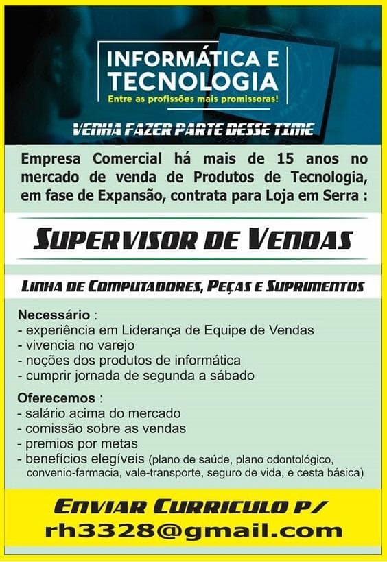 Supervisor de Vendas