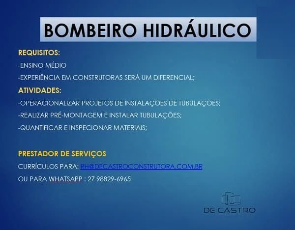 BOMBEIRO HIDRÁULICO