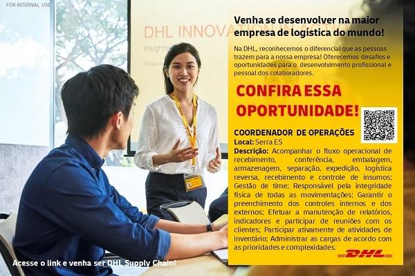 DHL CONTRATA COORDENADOR DE OPERAÇÕES