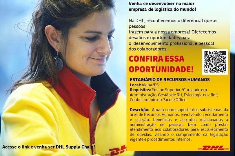 DHL CONTRATA ESTAGIÁRIO DE RECURSOS HUMANOS