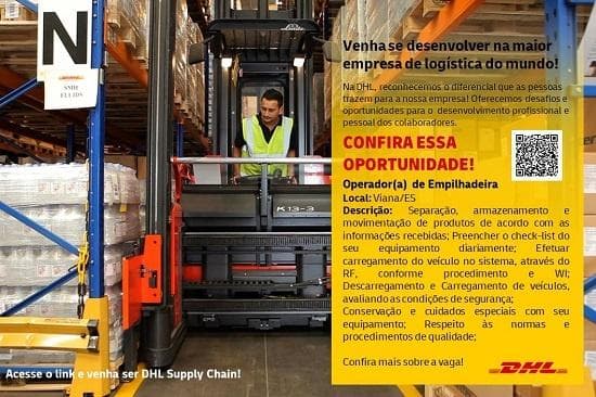 DHL CONTRATA OPERADOR DE EMPILHADEIRA