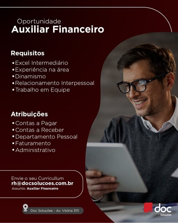 DOC SOLUÇÕES CONTRATA AUXILIAR FINANCEIRO