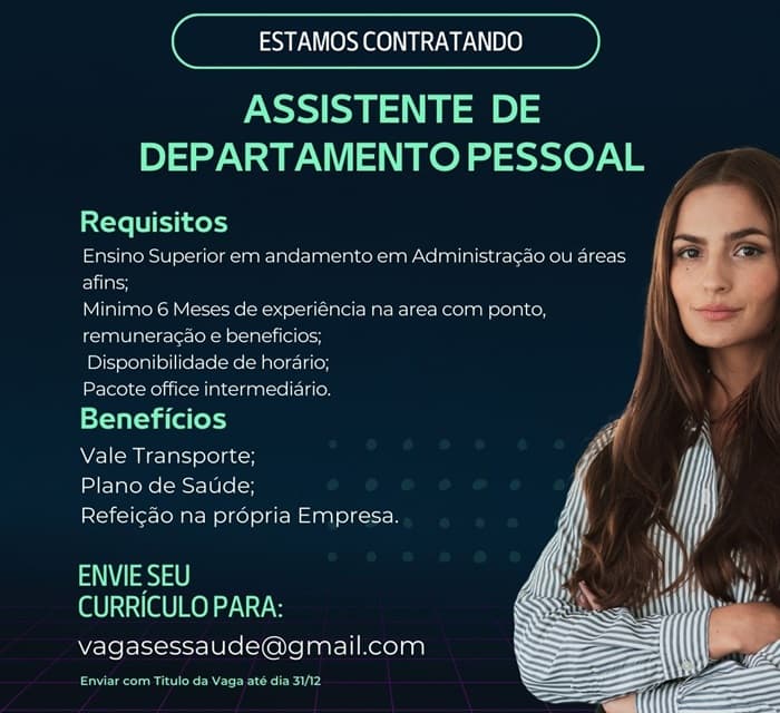 ASSISTENTE DE DEPARTAMENTO PESSOAL