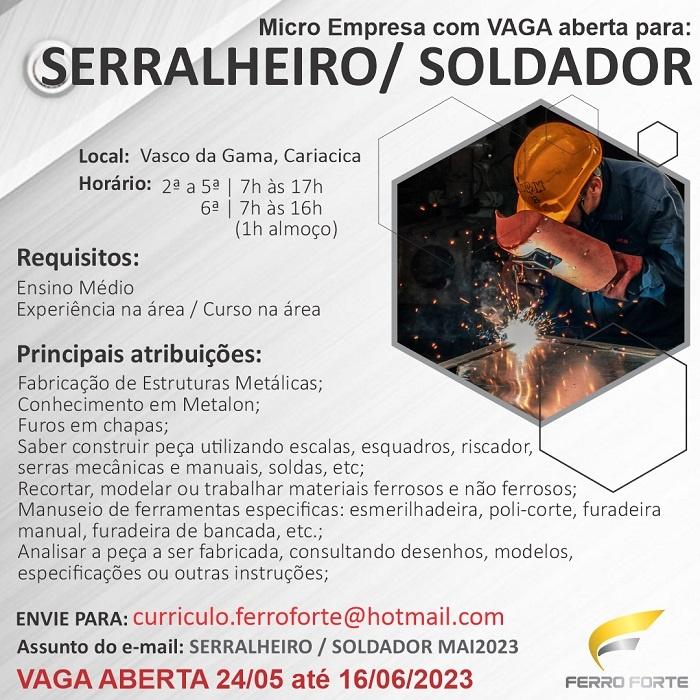 Ferro Forte contrata Serralheiro / Soldador