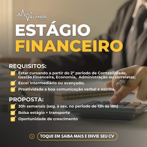 VAGA DE ESTÁGIO FINANCEIRO