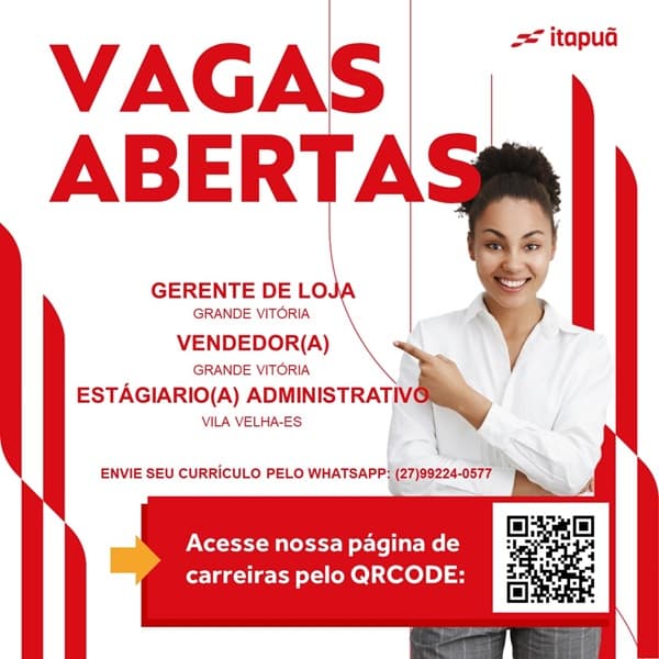 ITAPUÃ CALÇADOS CONTRATA GERENTE, VENDEDOR E ESTAGIÁRIO