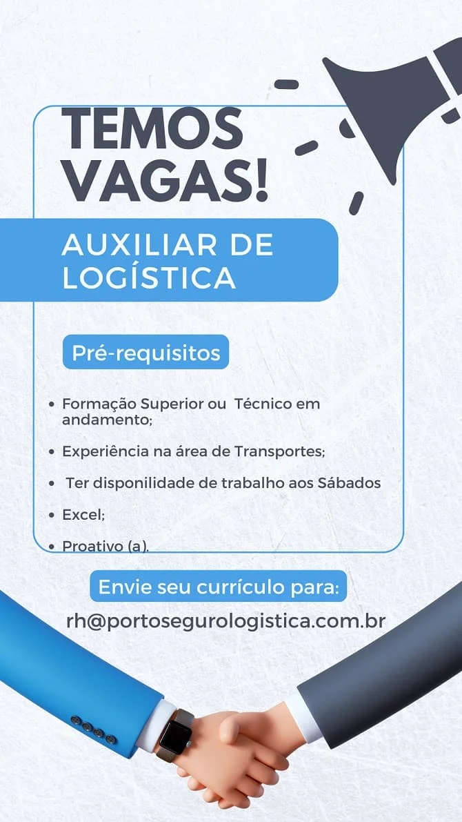 GRUPO PORTO SEGURO CONTRATA AUXILIAR DE LOGÍSTICA