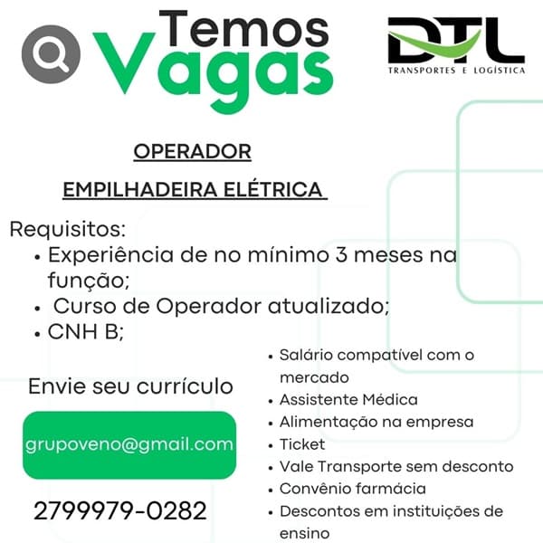 OPERADOR DE EMPILHADEIRA ELÉTRICA 