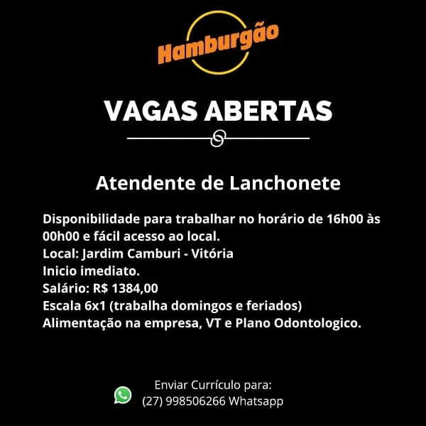 ATENDENTE DE LANCHONETE