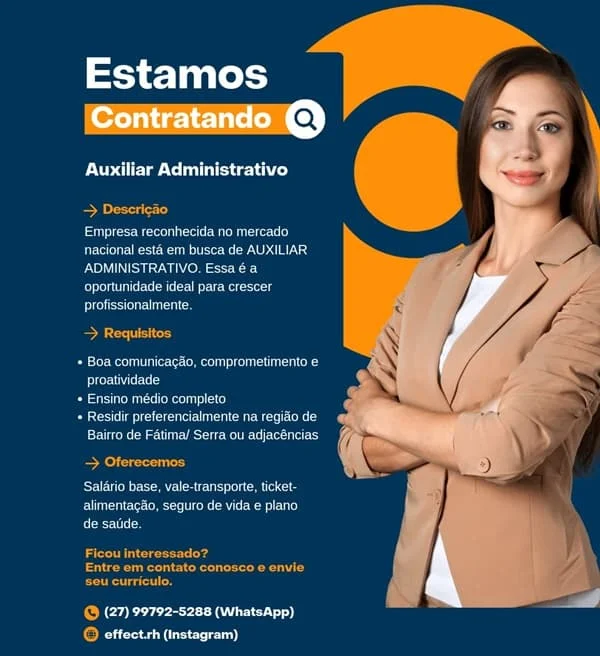 VAGA DE AUXILIAR ADMINISTRATIVO