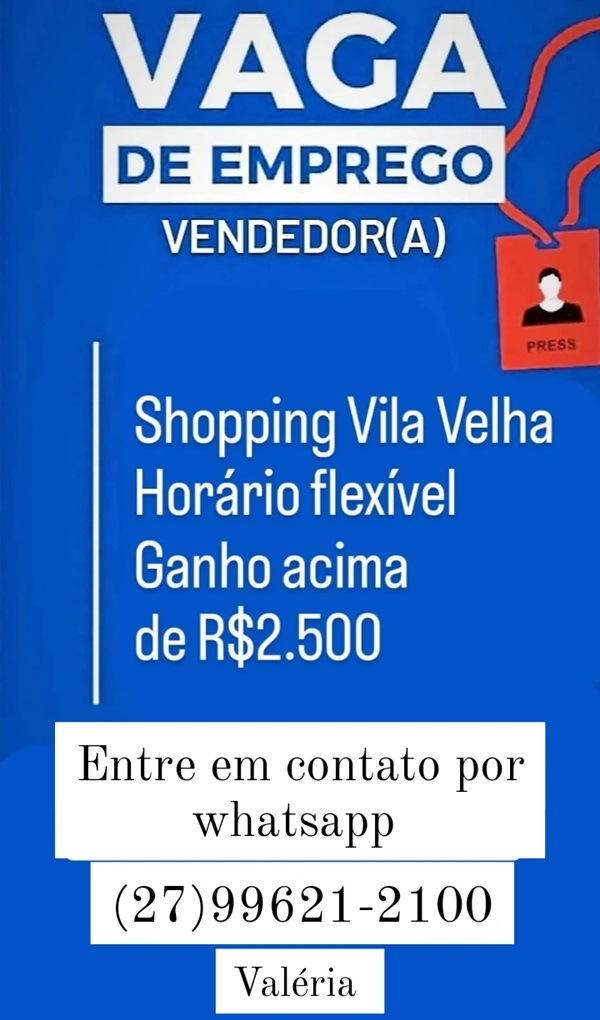 VAGA DE VENDEDOR(A)